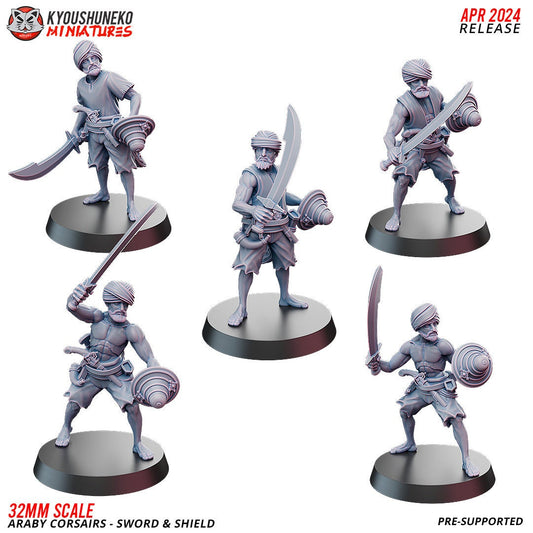 Araby Corsairs Sword & Shield - Kyoushuneko Miniatures