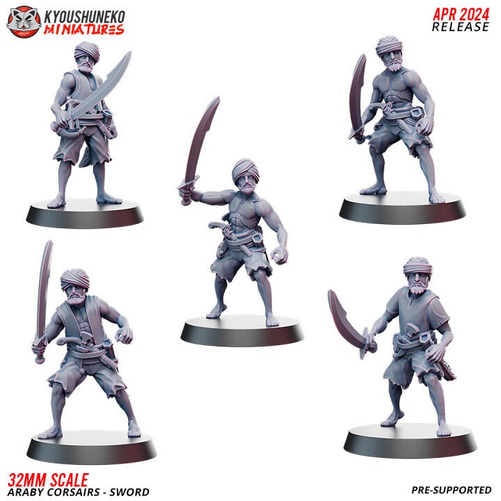 Araby Corsairs Swordsmen - Kyoushuneko Miniatures