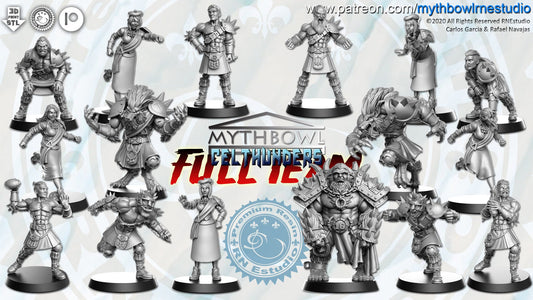 Celthunders Team 16 Fantasy Football miniatures - Rnestudio 32mm