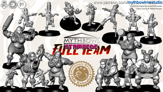 Stampede Team 16 Fantasy Football miniatures - Rnestudio 32mm