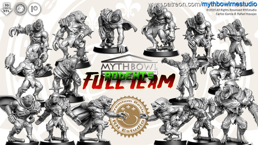 Rodents Team 16 Fantasy Football miniatures - Rnestudio 32mm