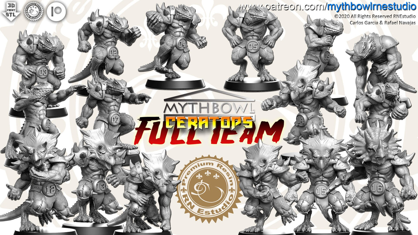 Ceratops Team 16 Fantasy Football miniatures - Rnestudio 32mm