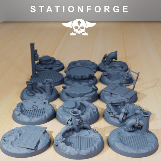 16 WASTELAND BASES 25MM - StationForge - 28mm