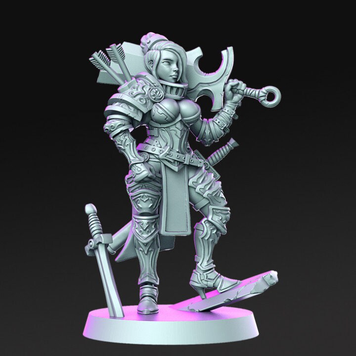 Pink - Female Soldier - Rnestudio 32mm