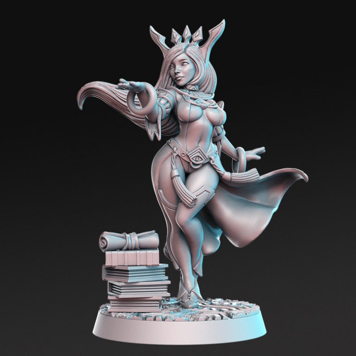 Sapphire - Female Wizard - Rnestudio 32mm