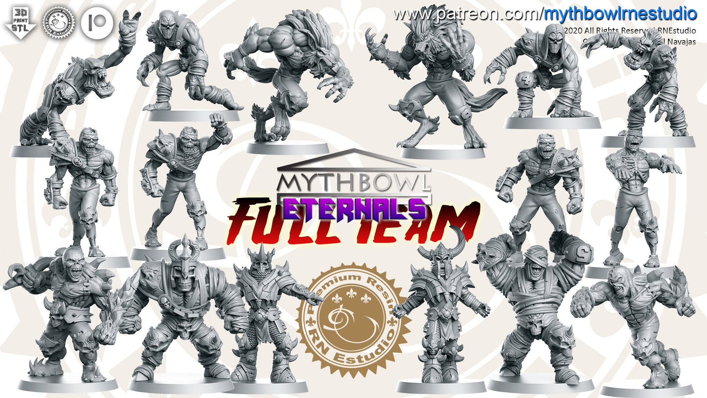 Eternals Team 16 Fantasy Football miniatures - Rnestudio 32mm