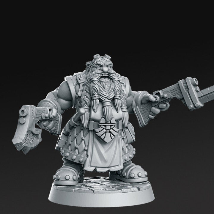 Grangir Thunderclap - Dwarf Gunner - Rnestudio 32mm