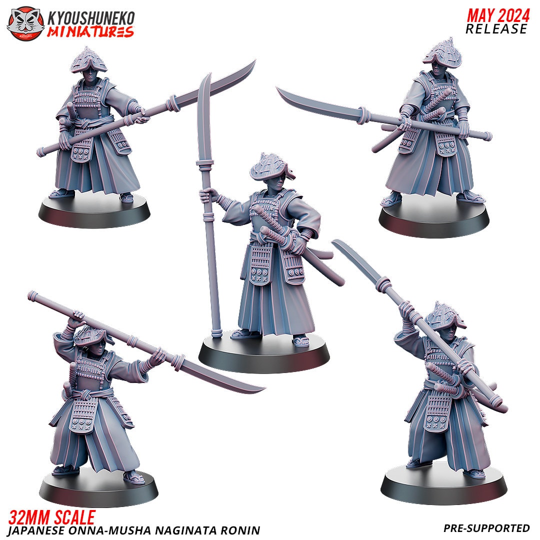 Japanese Onna Musha Naginata Ronin - Kyoushuneko Miniatures