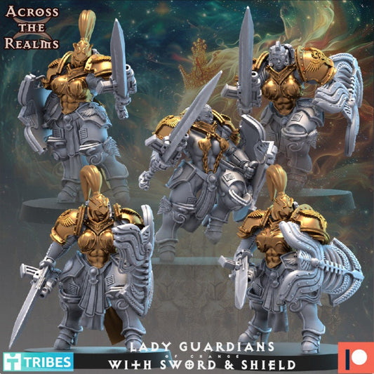 Lady Guardians with Sword & Shield - Across the Realms 32mm