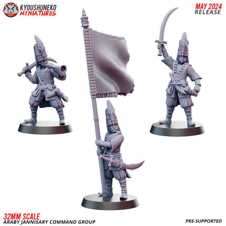 Araby Jannisary command group - Kyoushuneko Miniatures