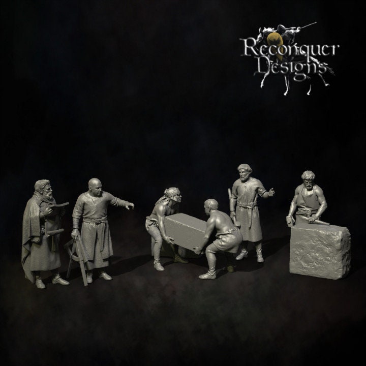 Medieval Masons and Craftsmen 28mm - Reconquer Designs