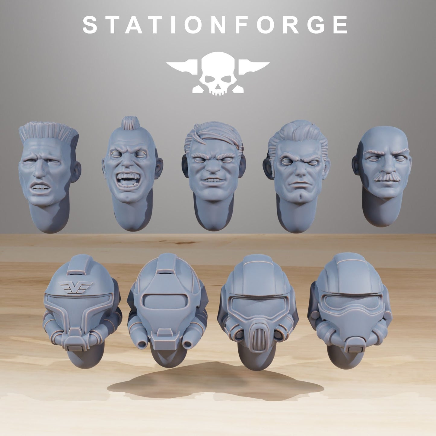 Heads - Vaskar Freedom Fighters - StationForge - 28mm