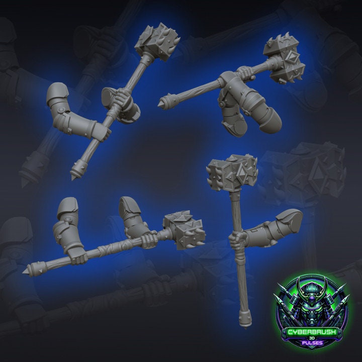 Space Viking, Arms with Hammer set 1 - Bits - Cyberbrush