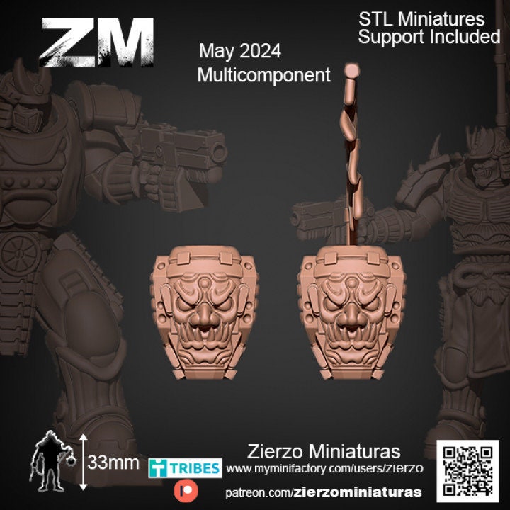 Backpacks - Space Oni Squad - Bits - 33mm- Zierzo Miniaturas