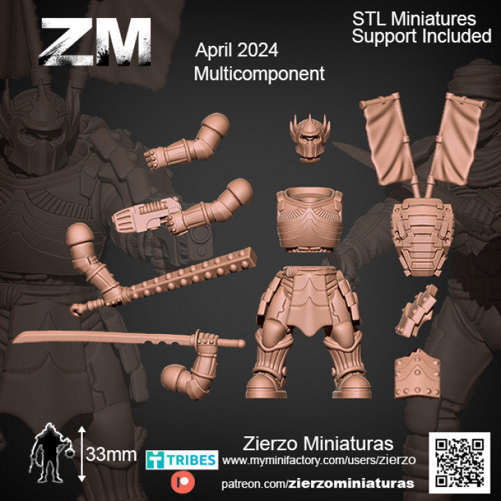 Space Cyber Samurai Shogun - Bits - 33mm- Zierzo Miniaturas