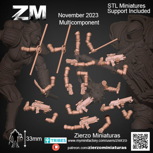 Arms and weapons - Sister Space Squad - Bits - 33mm- Zierzo Miniaturas