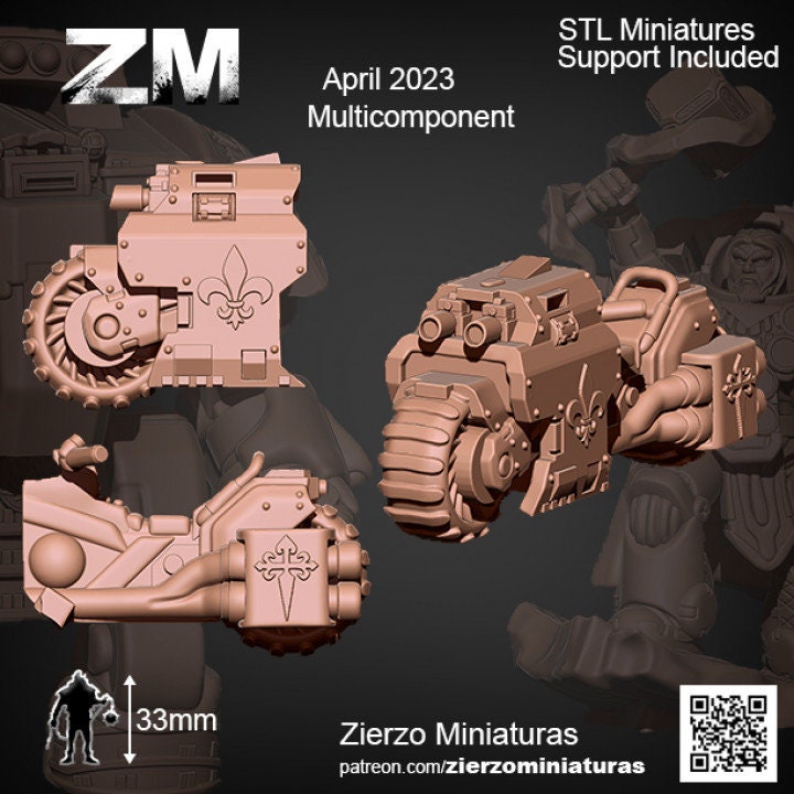 Bikes - Space Knights Motorbikes - Bits - 33mm- Zierzo Miniaturas