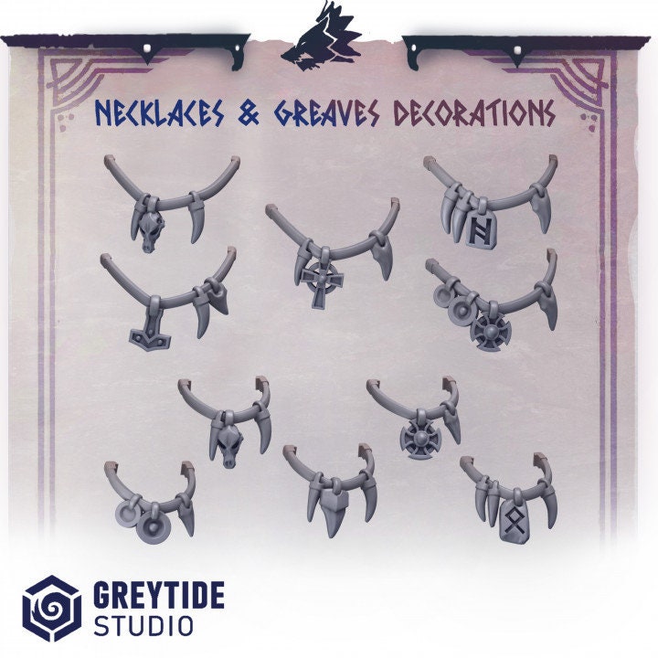 Necklaces and greaves decorations PH - Bits - - GreyTide Studio