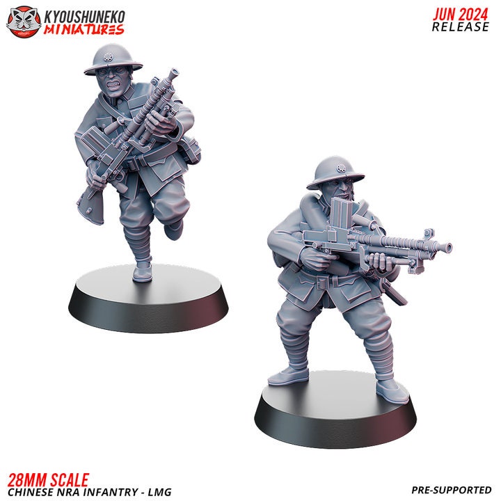 Chinese NRA Infantry LMG - Chinese Army ww2 - Kyoushuneko Miniatures