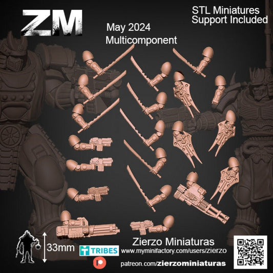 Arms and weapons - Space Heavy Samurais - Bits - 33mm- Zierzo Miniaturas