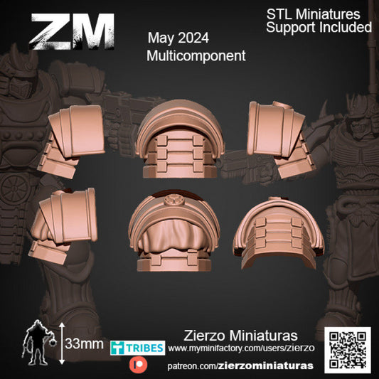 Shoulders - Space Heavy Samurais - Bits - 33mm- Zierzo Miniaturas