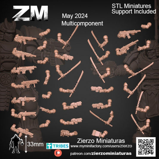 Arms and weapons - Space Oni Squad - Bits - 33mm- Zierzo Miniaturas