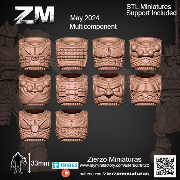 Torsos - Space Oni Squad - Bits - 33mm- Zierzo Miniaturas