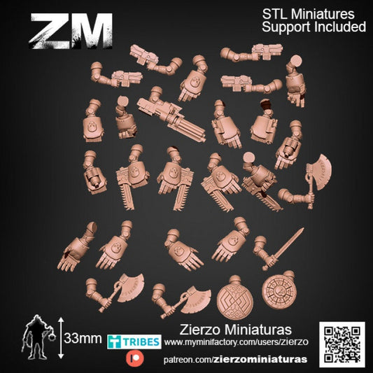 Arms and weapons - Heavy Space Viking Bits - 33mm- Zierzo Miniaturas