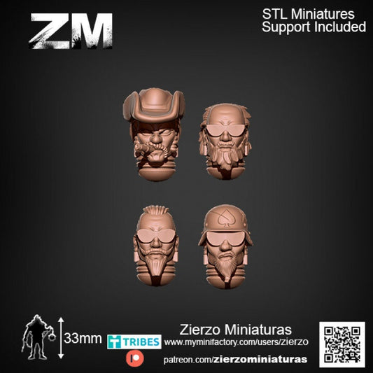 Helmets - Space Viking Bikes Bits - 33mm- Zierzo Miniaturas