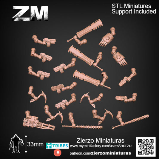 Arms and weapons - Space Oni Bits - 33mm- Zierzo Miniaturas