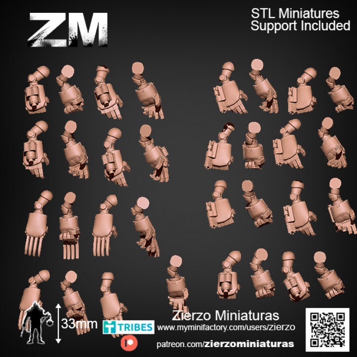 Arms and weapons - Heavy Samurais Bits - 33mm- Zierzo Miniaturas