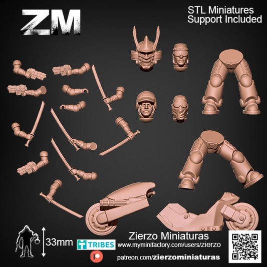 Samurai Bike - Bits - 33mm- Zierzo Miniaturas