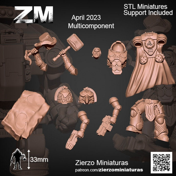 Space Viking Hero - Bits - 33mm- Zierzo Miniaturas