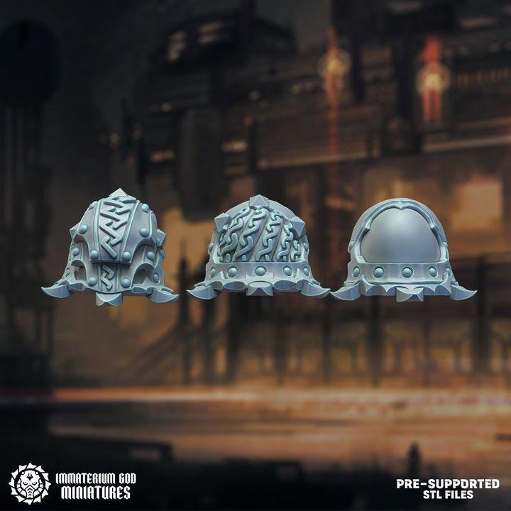 Shoulders - Black steel protectors bits set - Bits - Immaterium God Miniatures