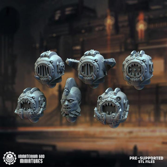 Helmets - Black steel Gladiators bits set - Bits - Immaterium God Miniatures