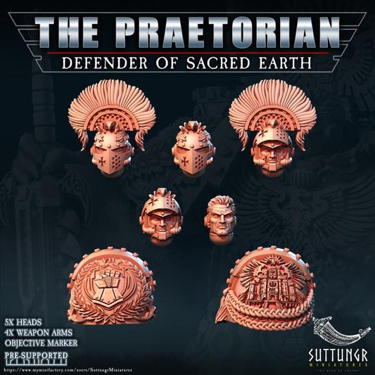 Helmets and shoulders - The Praetorian - Defender of Sacred Earth - Bits - Immaterium God Miniatures