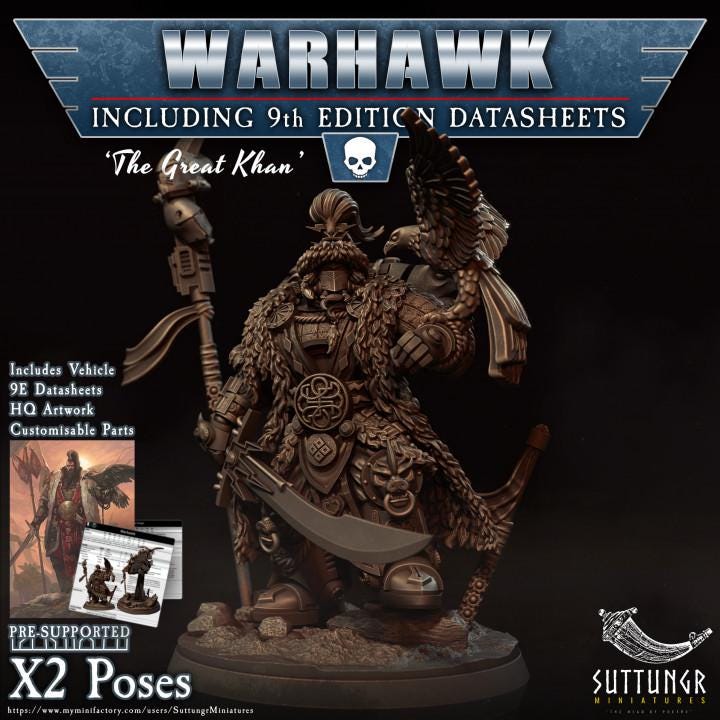 Warhawk 'The Great Kahn' Sire of Scars - Suttungr Miniatures - 28mm