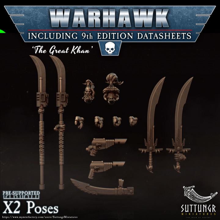 Bits - Warhawk 'The Great Kahn' Sire of Scars - Suttungr Miniatures - 28mm