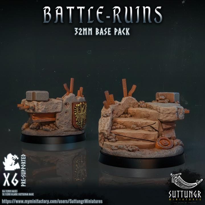 The Base Pack - 32mm Battle Ruins v1 - Suttungr Miniatures - 32mm