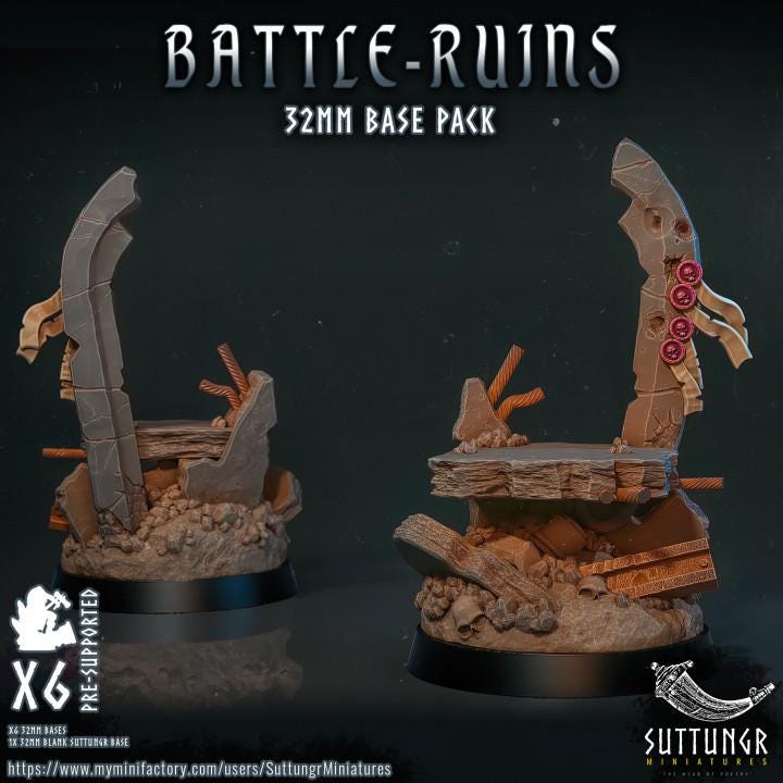 The Base Pack - 32mm Battle Ruins v6 - Suttungr Miniatures - 32mm