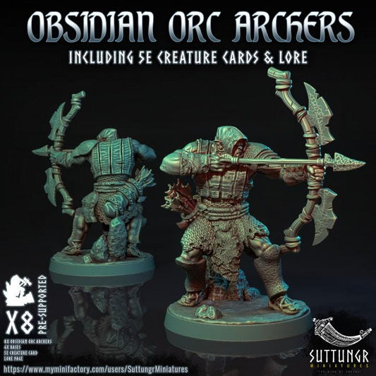 The Obsidian Orc Warband - Archers v5 - Suttungr Miniatures - 32mm