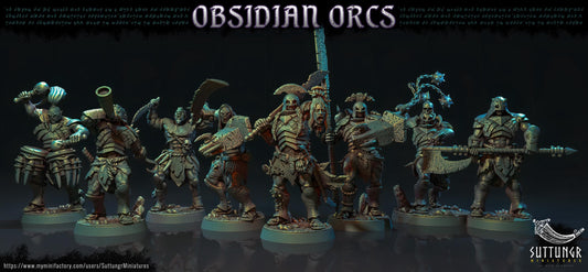 The Obsidian Orc Warband - Suttungr Miniatures - 32mm