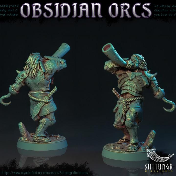 The Obsidian Orc Warband v1 - Suttungr Miniatures - 32mm