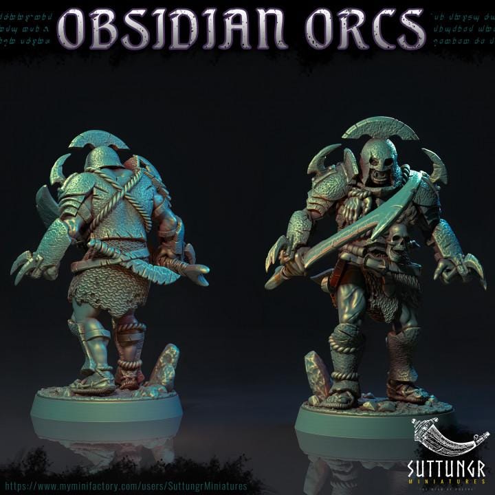 The Obsidian Orc Warband v7 - Suttungr Miniatures - 32mm