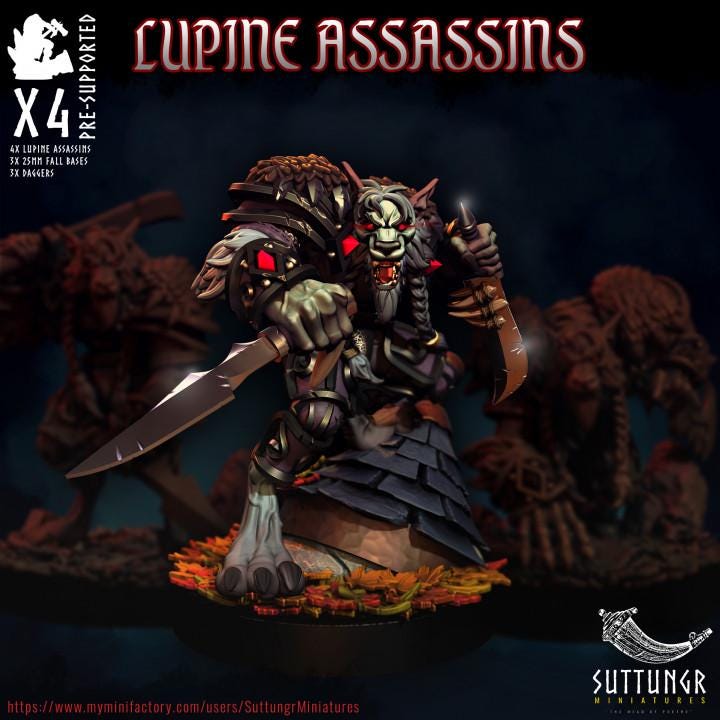 Lupine Assassins v1 - Suttungr Miniatures - 32mm