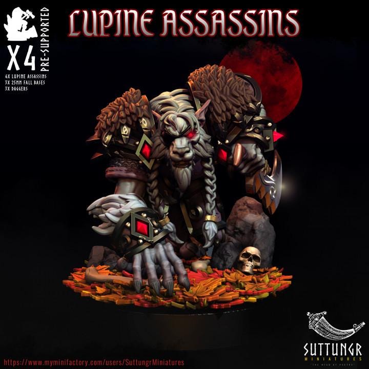 Lupine Assassins v4 - Suttungr Miniatures - 32mm