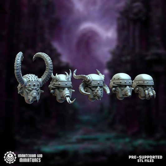 Helmets - Surgeon mutants bits set - Bits - Immaterium God Miniatures