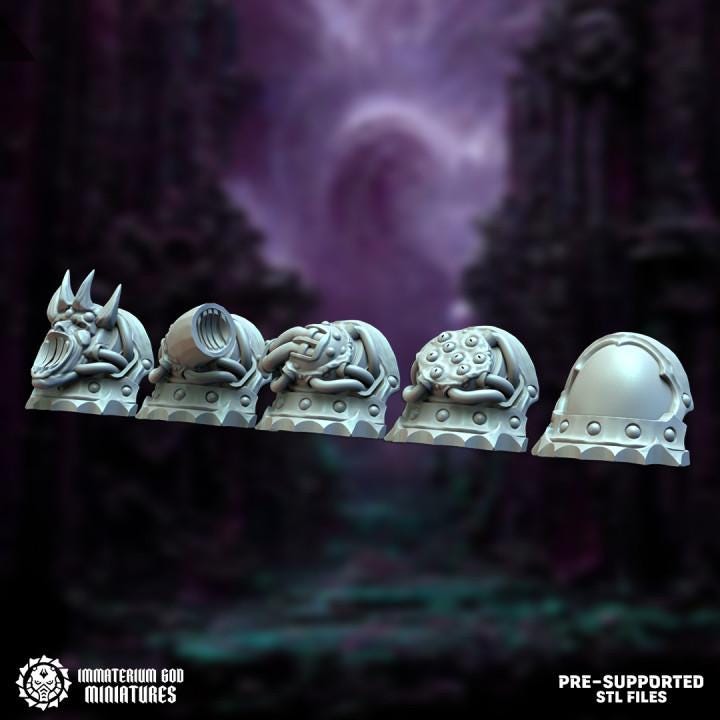 Shoulders - Surgeon mutants bits set - Bits - Immaterium God Miniatures