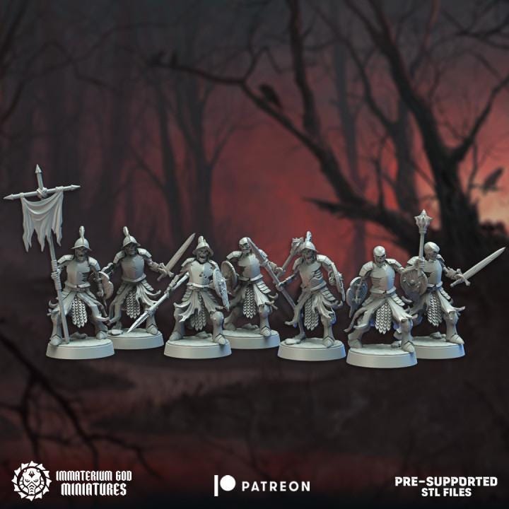 Enraged skeletons set (7 models) - Immaterium God Miniatures - 32mm