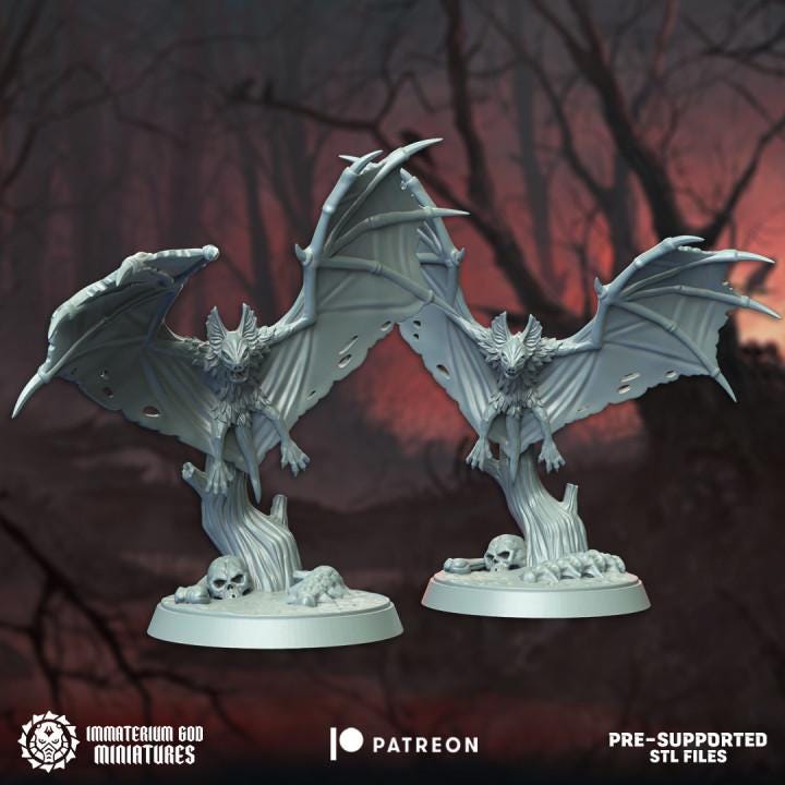 Grim cavern bats (2 models) - Immaterium God Miniatures - 32mm